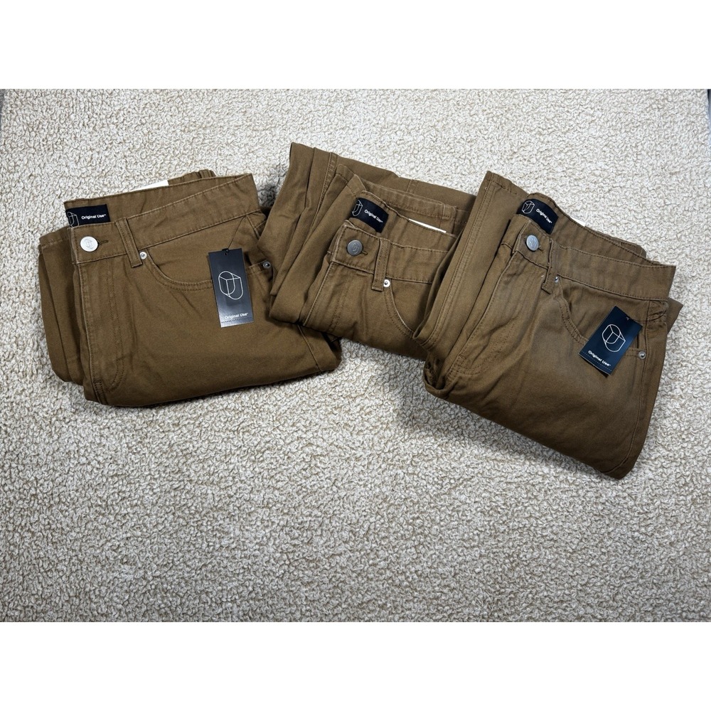 NEW Original Use Lot Of 3 Carpenter Pants 30x30 Brown Relaxed Fit Double Knee